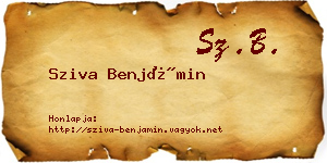 Sziva Benjámin névjegykártya